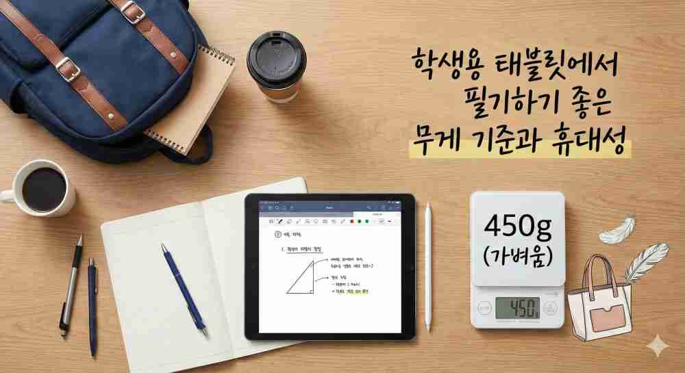 학생용 태블릿에서 필기하기 좋은 무게 기준과 휴대성