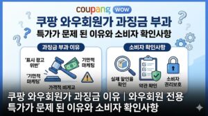 쿠팡 와우회원가 과징금 이유｜와우회원 전용 특가가 문제 된 이유와 소비자 확인사항