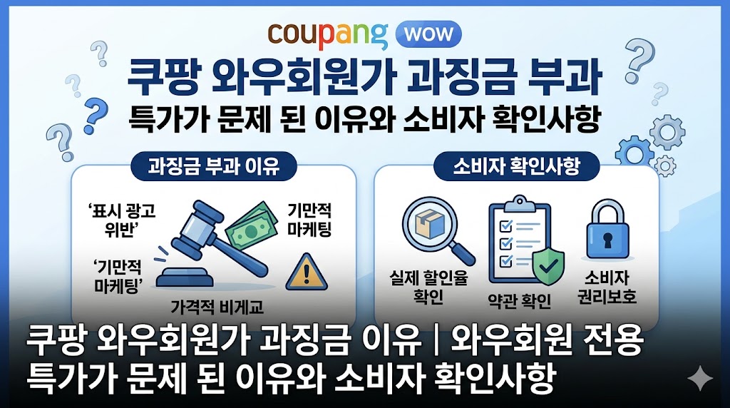 쿠팡 와우회원가 과징금 이유｜와우회원 전용 특가가 문제 된 이유와 소비자 확인사항