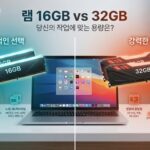 노트북 RAM 16GB vs 32GB 차이｜용도별 메모리 선택 가이드